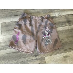 New‎ Girl Order Wild Ride Graphic Tie Dye Sweat Shorts Mauve Grey Size 14